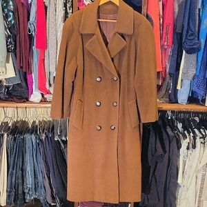 Saks Fifth Avenue Brown Cashmere Trench Coat, Sz 12